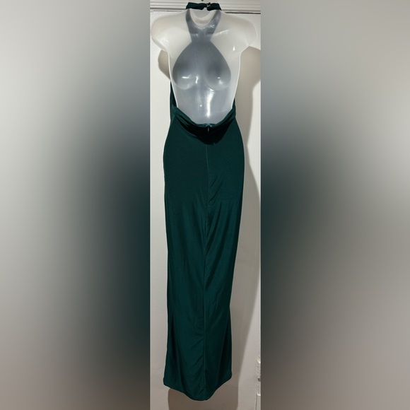 Club L London Teal Maternity Cross Over Halter Neck Maxi Dress (Size 12) - Picture 4 of 5